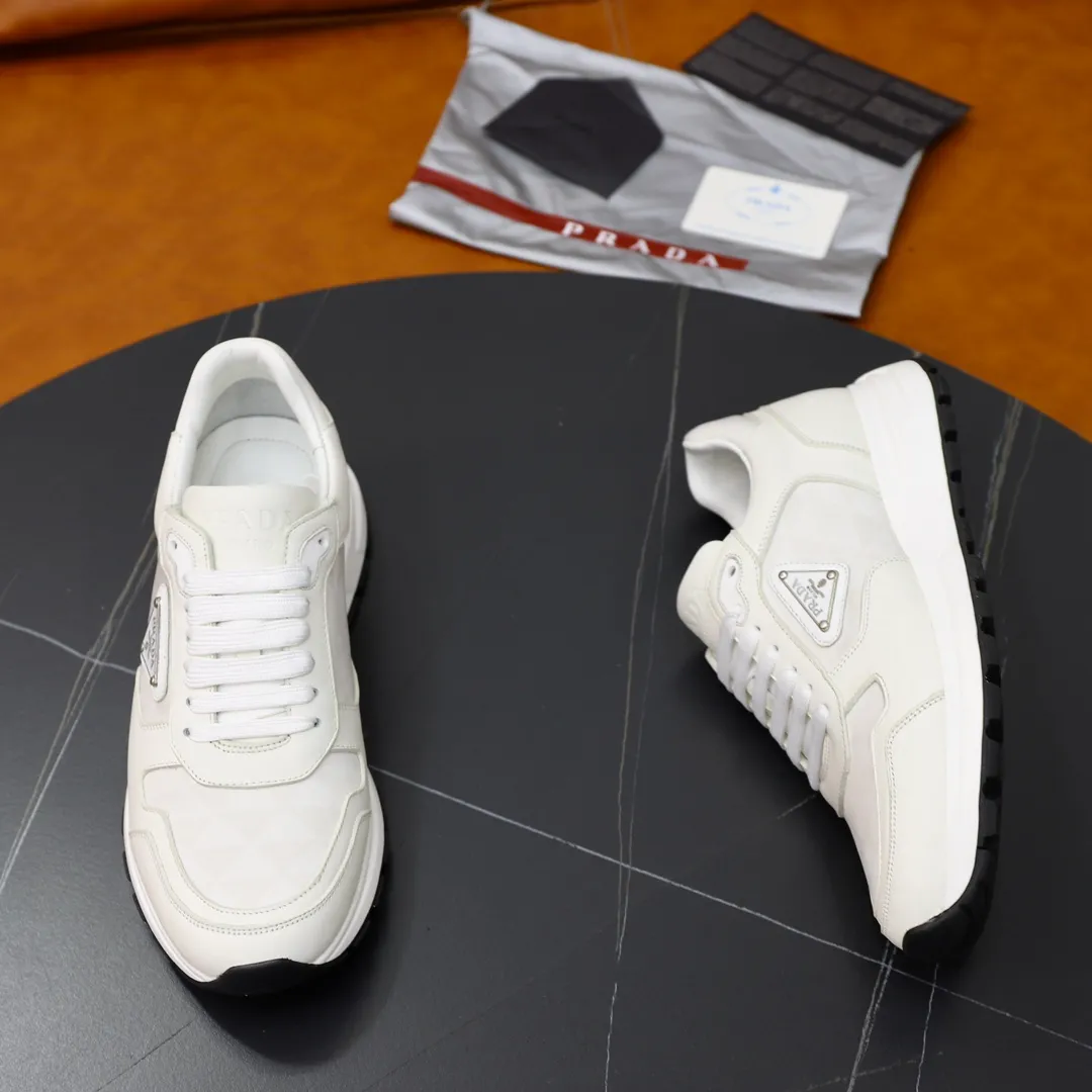 Men's shoes 💰600💰🙅‍♂️🙅‍♂️🙅‍♂️ [PRADA] Prada - High-end quality original order - Upper: Nappa calfskin, tumbled calfskin spliced stretch cloth surface, tongue high frequency brand logo - Lining: water-dyed cowhide - Outsole: ultra-light TPU foam rubber; two-color molded outsole -Ultra-high quality control and fine workmanship: outstanding (high-end, extravagance, grade) -Size: 38-44 (45 can be customized)